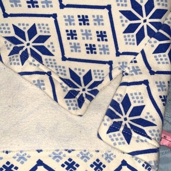 Laura Scott Womens Snowflake Pattern Quarter-Zip Fleece Pullover Sweater Blue & - Picture 5 of 9